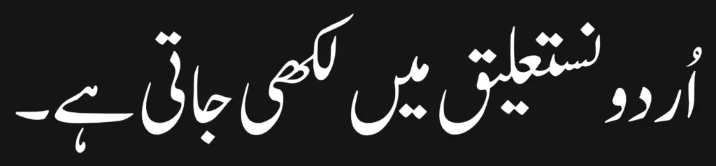 Urdu language sentence written with the font Jameel Noori Nastaleeq