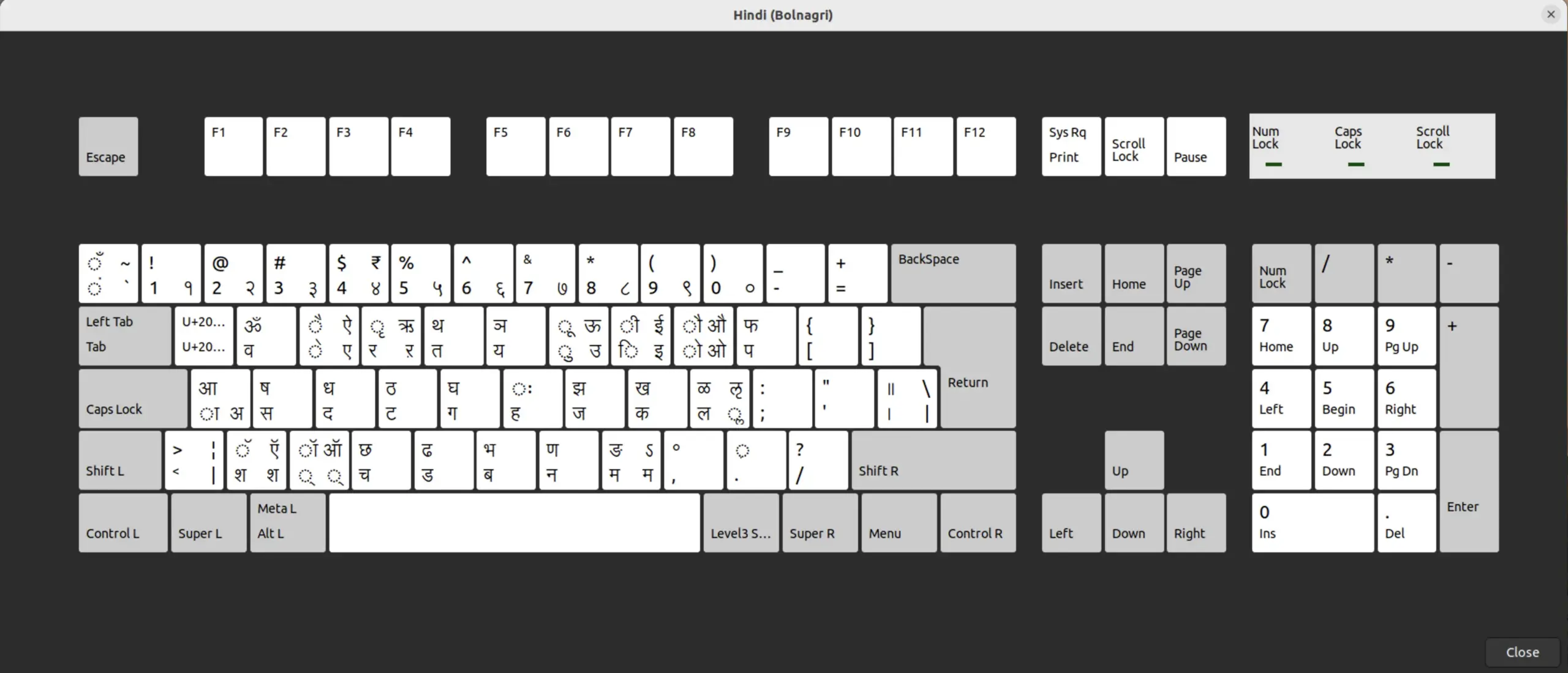 Linux - Keyboard - Hindi (Bolnagri)