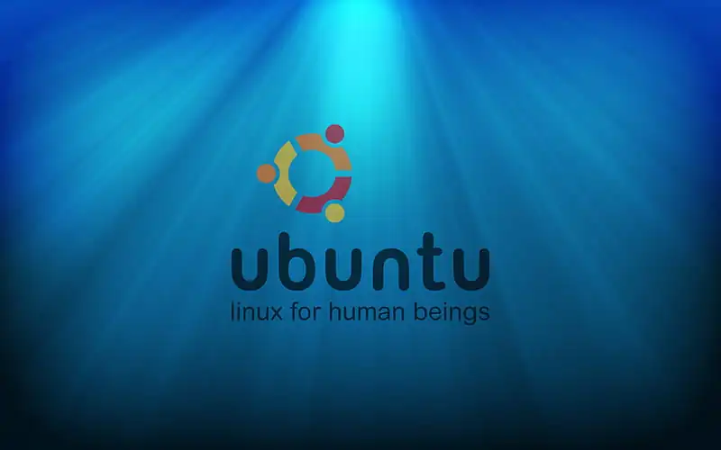 the Linux - Ubunto logo depicted under water