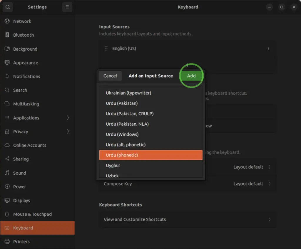 Linux - Adding Urdu (phonetic) keyboard