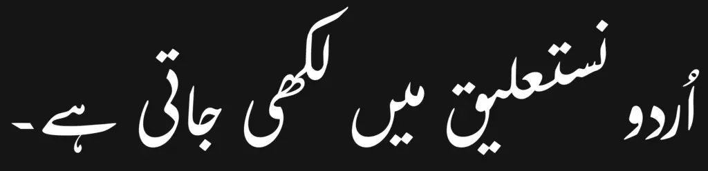 Urdu language sentence written with the font Urdu Typesetting