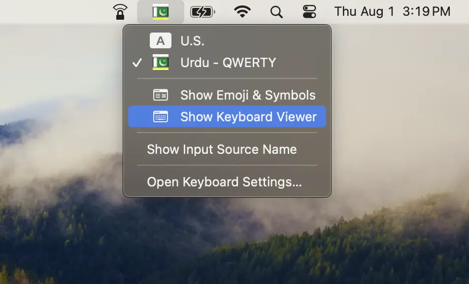 Show Keyboard Viewer in macOS